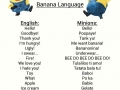 Minion banana language