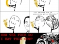 Trying to eat a banana