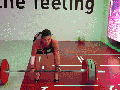 Woman deadlifting in heels