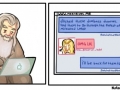 Gandalf on his laptop