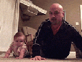Dad & daughter push-ups