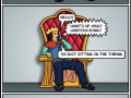 On the throne