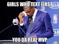 Girls who text first