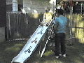 Falling off a slide
