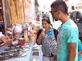 Funny ice-cream vendor