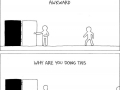 Holding doors