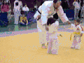 Little girl judo fight