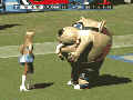 Mascot eats cheerleader