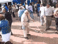 Old man drops his walkers