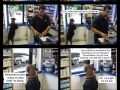 The dog working