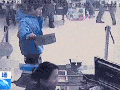 Teller laughing at robber