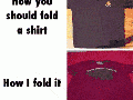 Folding a shirt