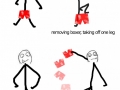 Taking off boxers