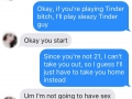 Tinder b*tch vs sleazy guy