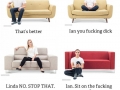Sofa sitting positions