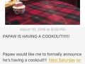 Papaw's having a cookout
