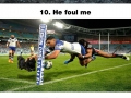 Cat interrupts a rugby game