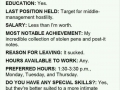 An actual job application submitted to Mcdonalds