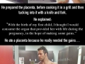Bodybuilder eats partners placenta