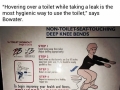 The most hygienic way to use a toilet