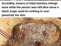 Corpse's withered skin remains intact