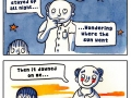 The son wants to dawn on him