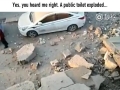 Toilet explodes after build-up of human waste