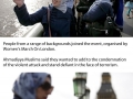 Muslim women gathered on Westminster Bridge