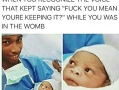 His face though