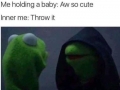 Holding a baby